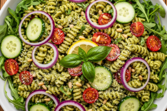 Fresh Twist: Almond Flour Pasta Salad with Zesty Pesto