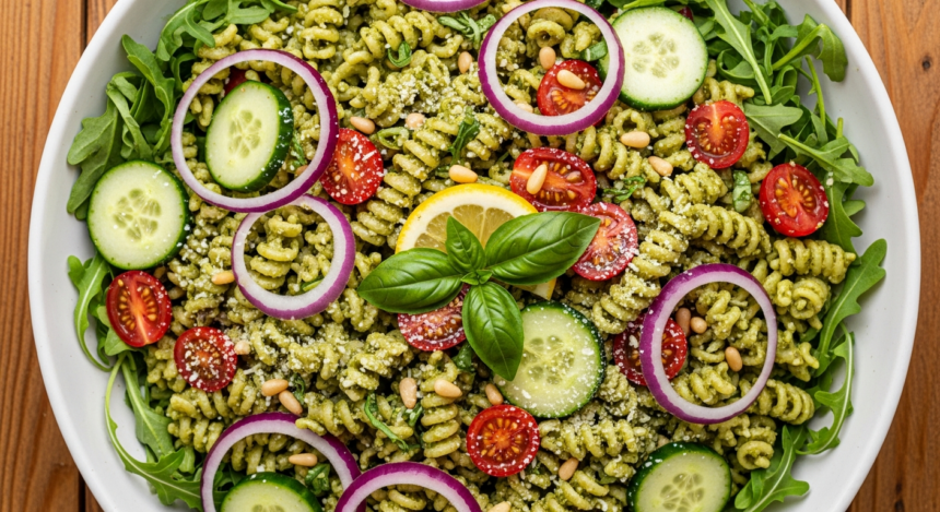 Fresh Twist: Almond Flour Pasta Salad with Zesty Pesto