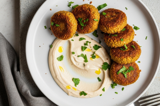 Crisp Middle Eastern Falafel Paired with Creamy Tahini Sauce