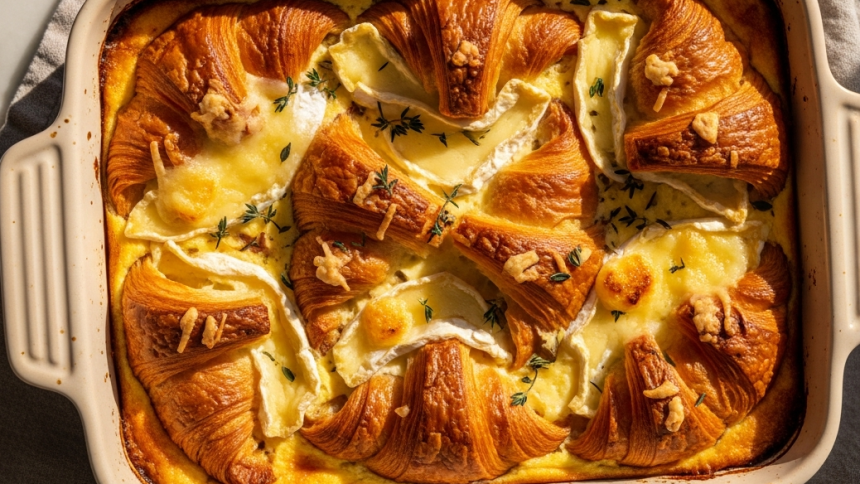 Flaky French Croissant and Brie Casserole: A Cozy Classic