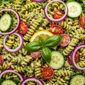 Fresh Twist: Almond Flour Pasta Salad with Zesty Pesto