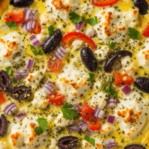 Sunny Mediterranean Feta & Olive Egg Casserole Delight