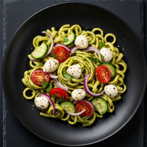 Fresh & Flavorful Almond Flour Pasta Salad with Zesty Pesto