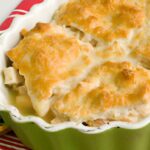 Cozy Comfort: Chicken Pot Pie Casserole Topped with Biscuits