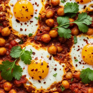 Savory Indian Spiced Chickpea & Egg Bake Delight