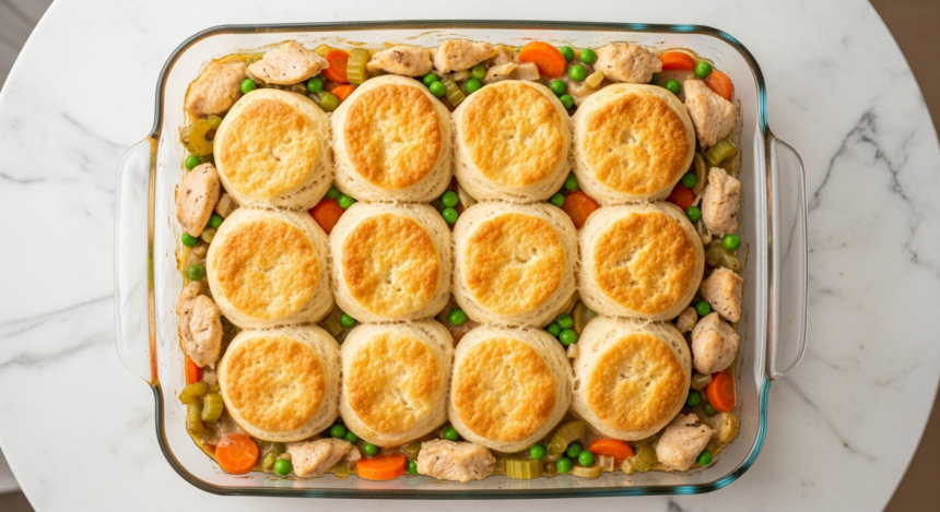 Cozy Up: Ultimate Chicken Pot Pie Casserole with Biscuits
