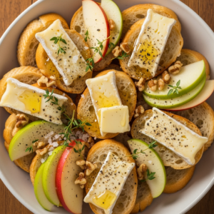 Crisp & Creamy: The Art of Apple and Brie Crostini Delight