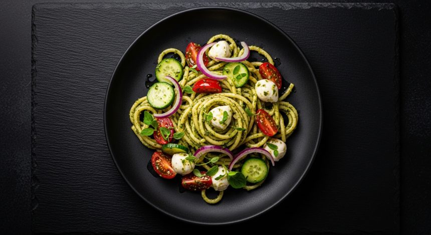 Fresh & Flavorful Almond Flour Pasta Salad with Zesty Pesto