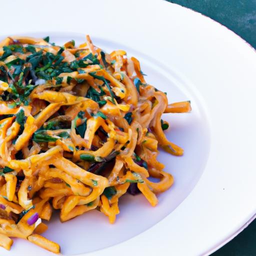 Bright & Nutty: Sweet Potato Pasta Salad with Maple Dressing