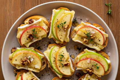 Crisp & Creamy: The Art of Apple and Brie Crostini Delight