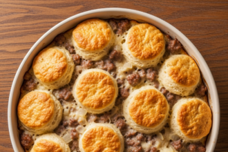 Hearty Biscuits and Gravy Casserole: A Comfort Breakfast Delight