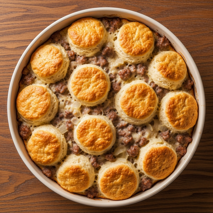 Hearty Biscuits and Gravy Casserole: A Comfort Breakfast Delight