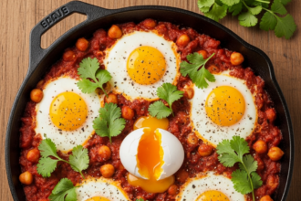 Savory Indian Spiced Chickpea & Egg Bake Delight