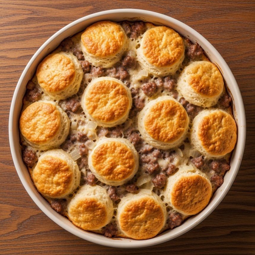 Hearty Biscuits and Gravy Casserole: A Comfort Breakfast Delight