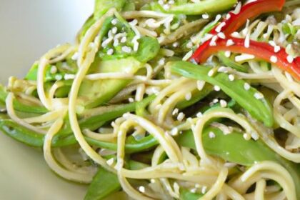 Refreshing Edamame Noodle Salad with Zesty Sesame Dressing