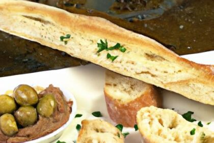 Savor the Flavor: Baguette with Tangy Olive Tapenade Delight