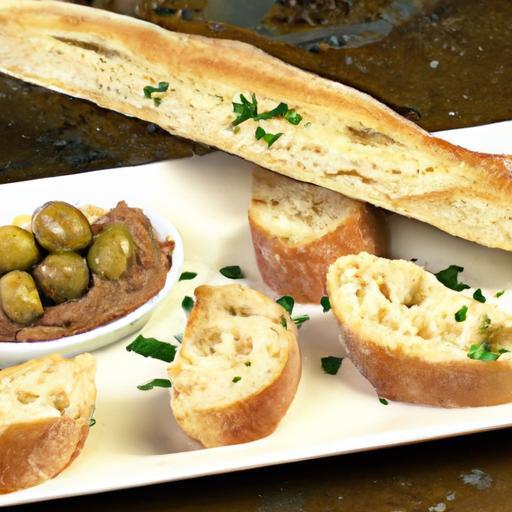 Savor the Flavor: Baguette with Tangy Olive Tapenade Delight
