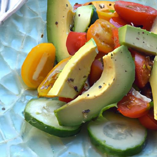 Fresh & Flavorful: Peach Avocado Tomato Cucumber Salad Recipe