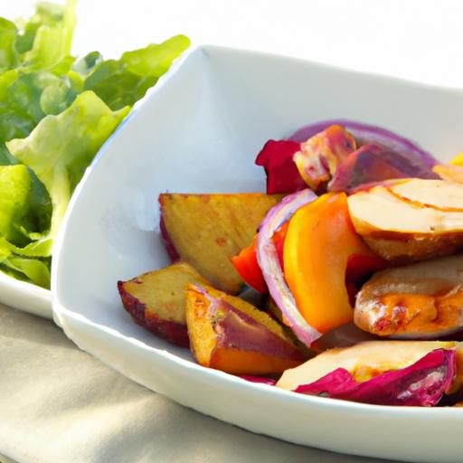 Hearty Roasted Sweet Potato & chicken Salad Recipe Delight