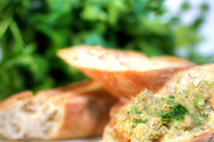 Rustic Baguette Meets Zesty Olive Tapenade Delight