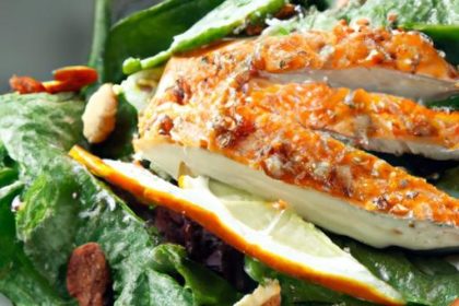 Nourish Your Day: Warm Spinach & Grilled Chicken Salad Delight