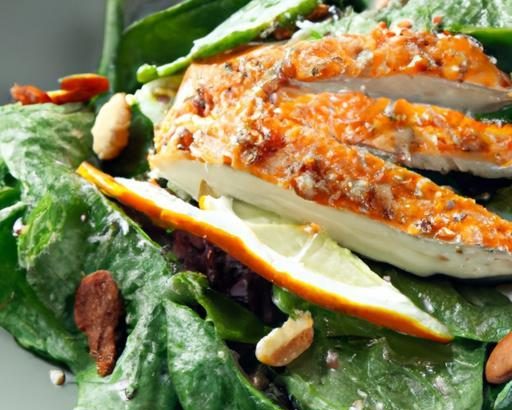 Nourish Your Day: Warm Spinach & Grilled Chicken Salad Delight
