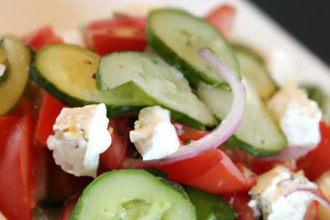 Fresh Flavors Unveiled: Tomato, Cucumber & Feta Salad