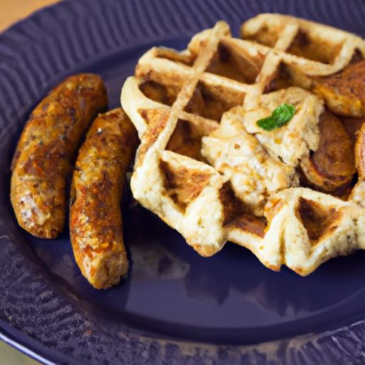 A Hearty Twist: Savory Waffle and Sausage Bake ‍Recipe
