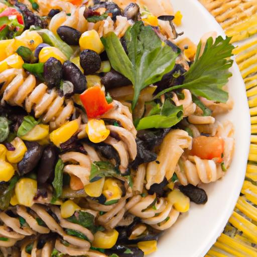 Zesty Black Bean Pasta Salad with Corn & Fresh Cilantro